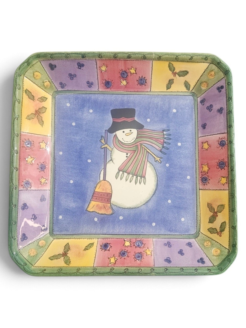 Sango Sweet Shoppe Christmas Snowman Square Serving Dish